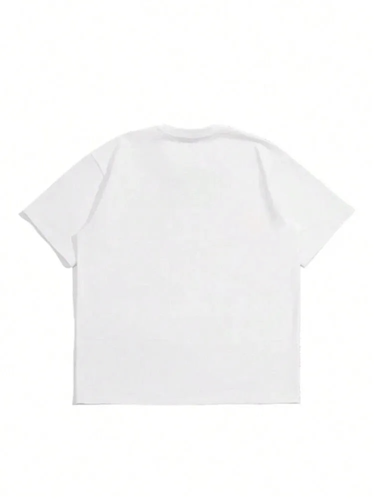 Men's solid colour pure cotton short sleeve T-shirt in Japanese retro style, shown in Dark Grey
