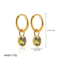 Women's copper oval zircon earrings in retro style showing six colour options