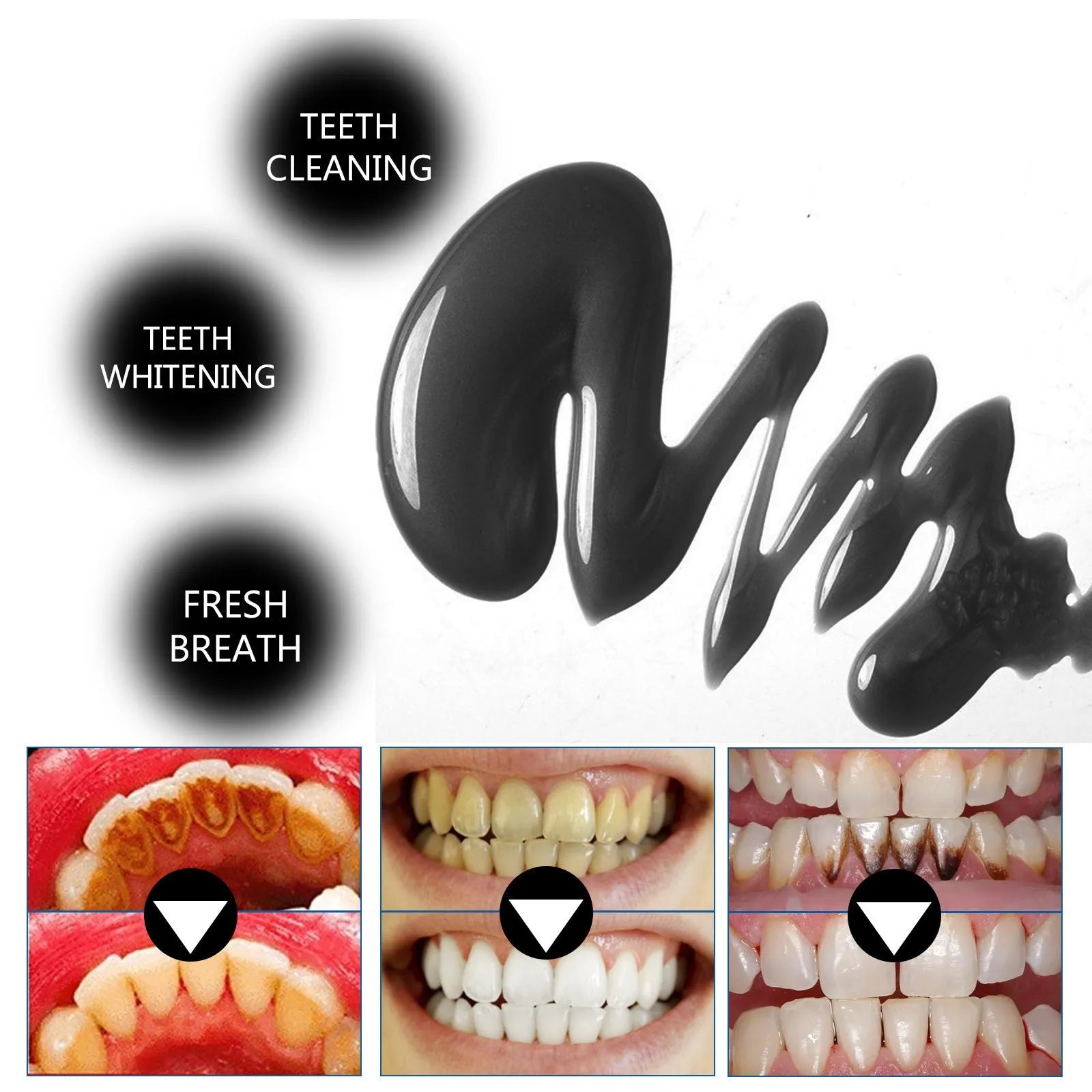 30ml tube of bamboo charcoal bright white stain removing toothpaste on a white background