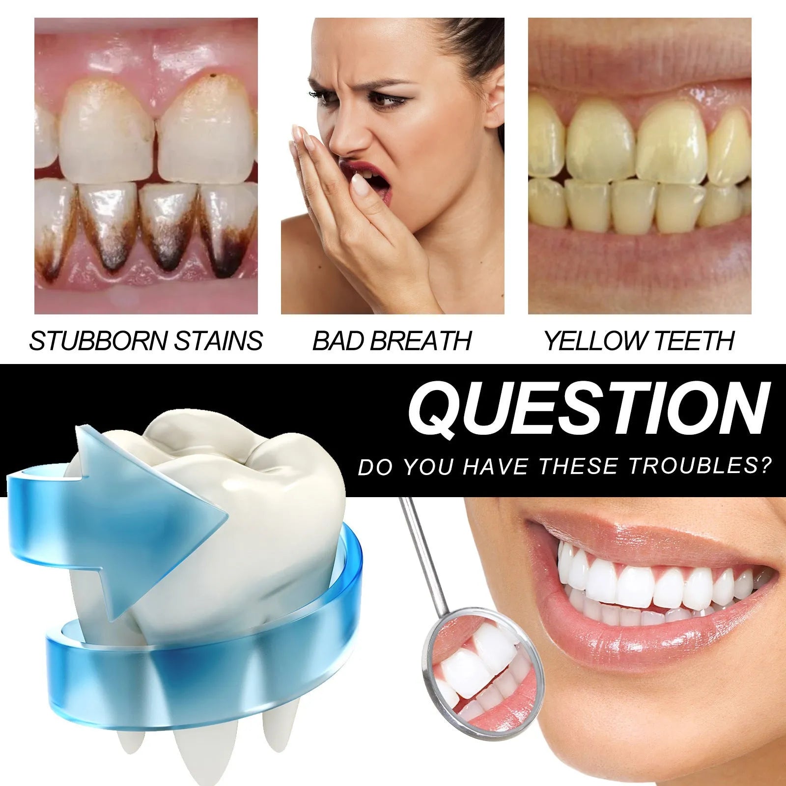 30ml tube of bamboo charcoal bright white stain removing toothpaste on a white background