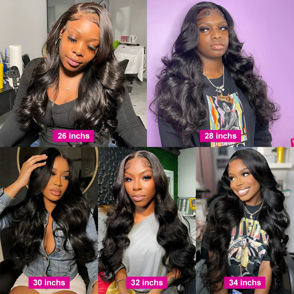 Black synthetic long curly wig with front lace and side bangs on a stand.