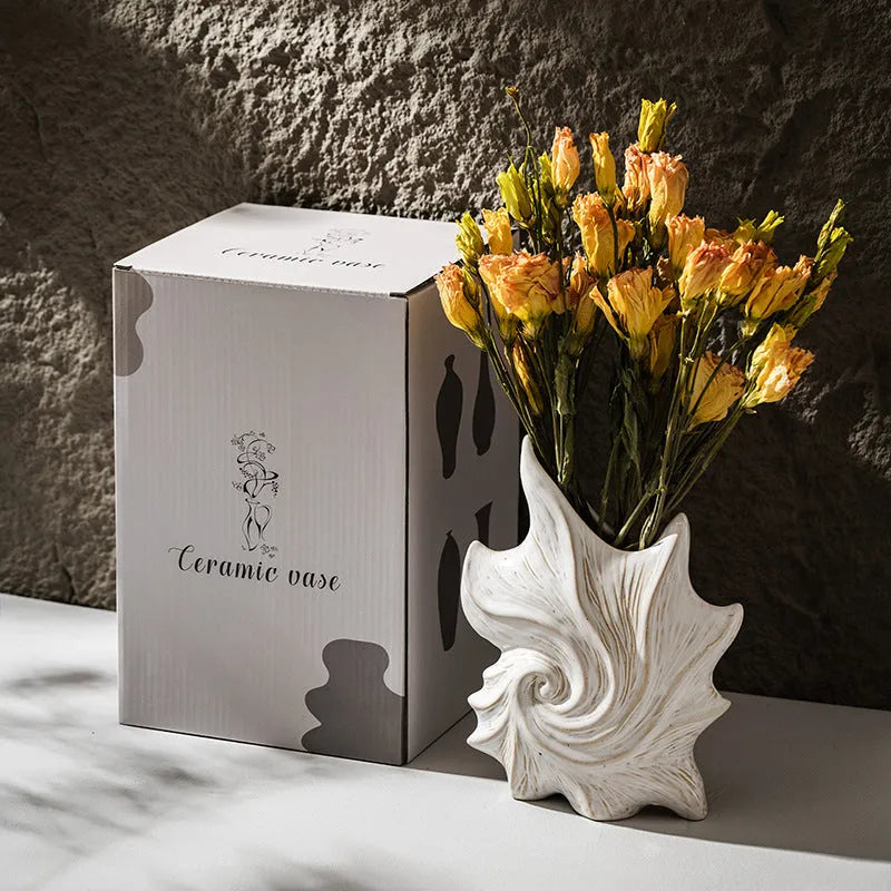 French art ceramic vase with coloured glaze in European retro style
