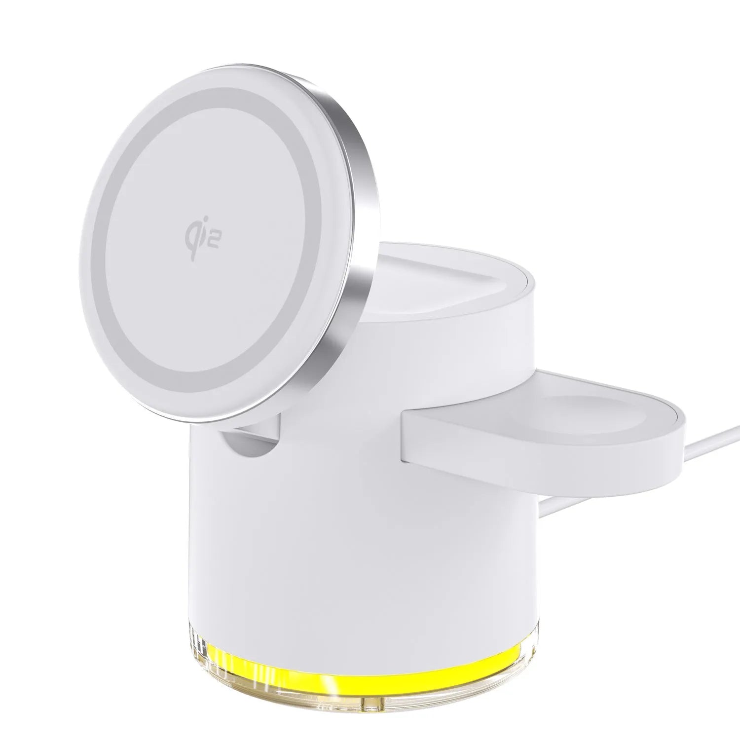 C16 portable magnetic folding three-in-one wireless charger in black or ivory white