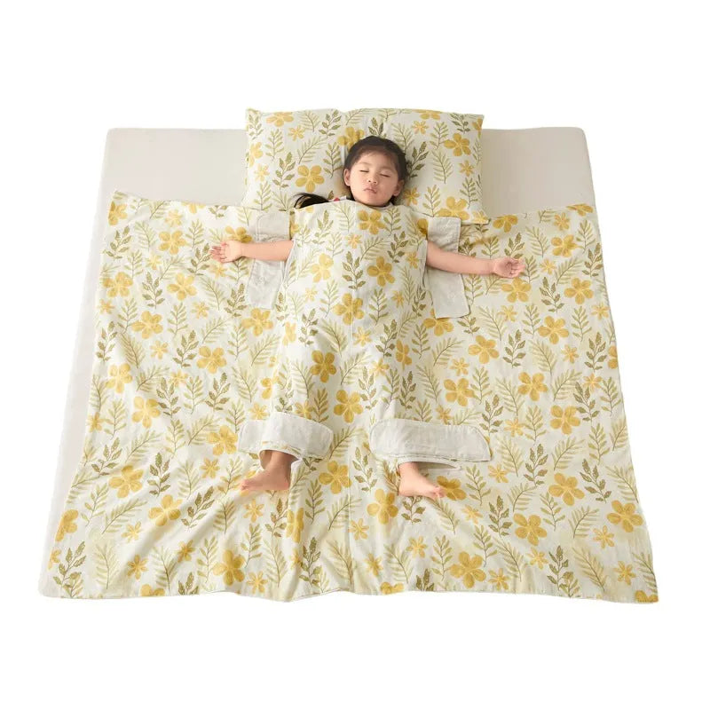 Colourful anti-kick summer quilt with antibacterial filling shown in Magic Puppy print.