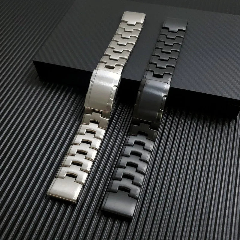 Garmin Fenix watch strap compatible with Jiaming watches in silver, black, titanium colours