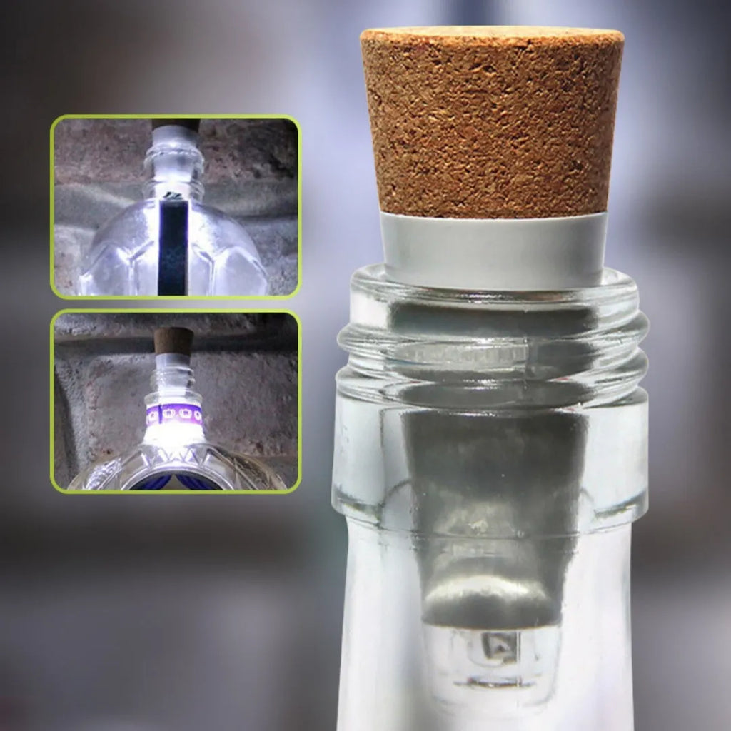 White plastic rechargeable LED bottle cap cork light for decoration