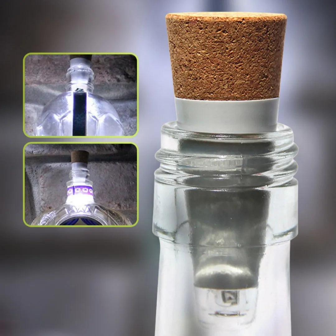 White plastic rechargeable LED bottle cap cork light for decoration
