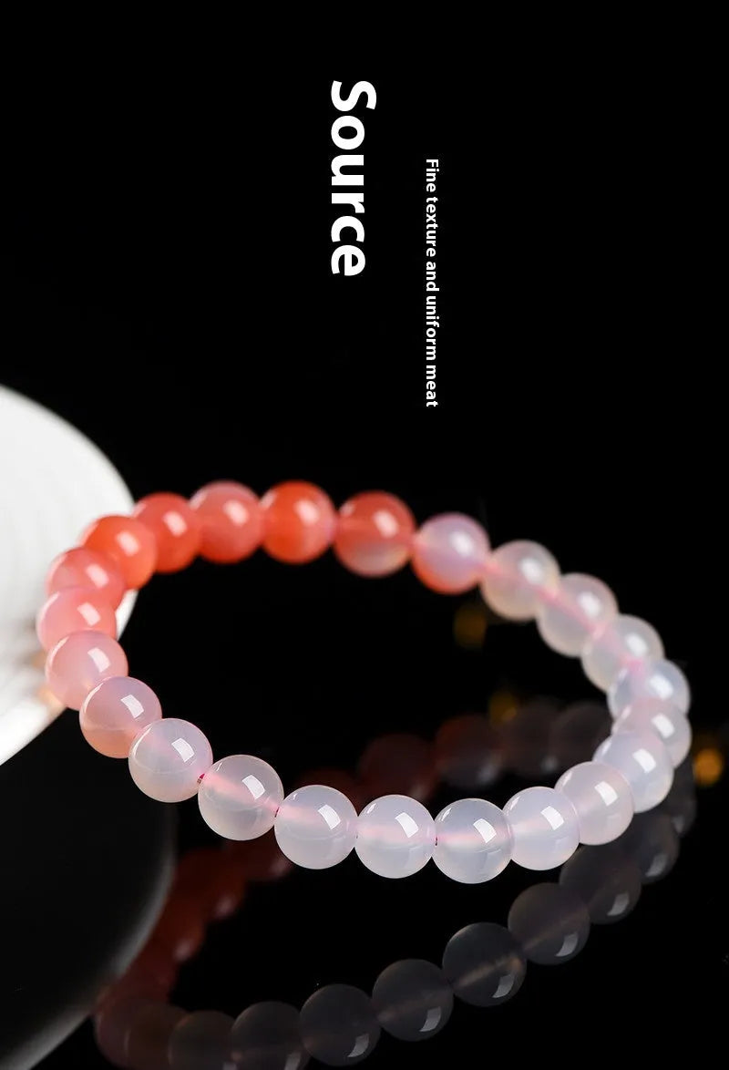 Yanyuan agate bracelet with gradient colour geometric beads in natural stone material