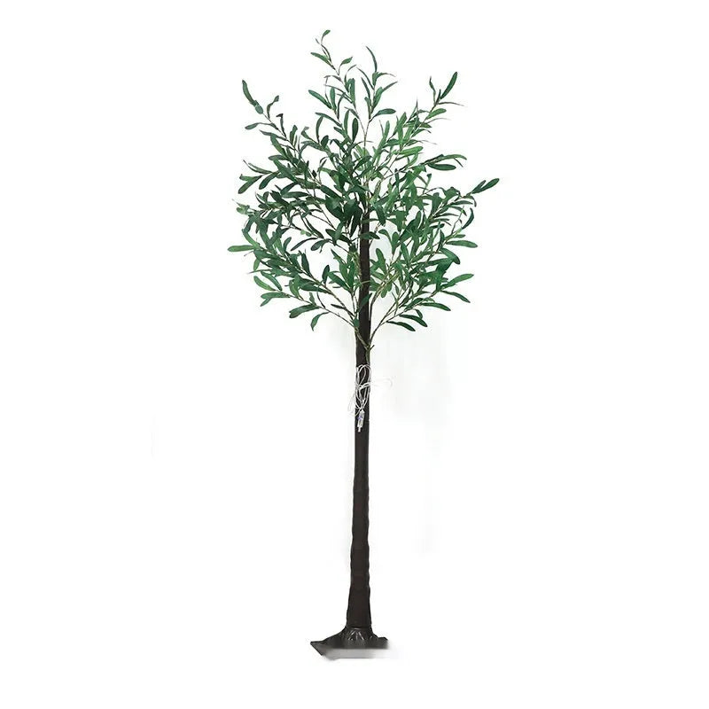 1.8 metre tall simulation olive leaf tree lamp with 210 warm LED lights for courtyard decoration
