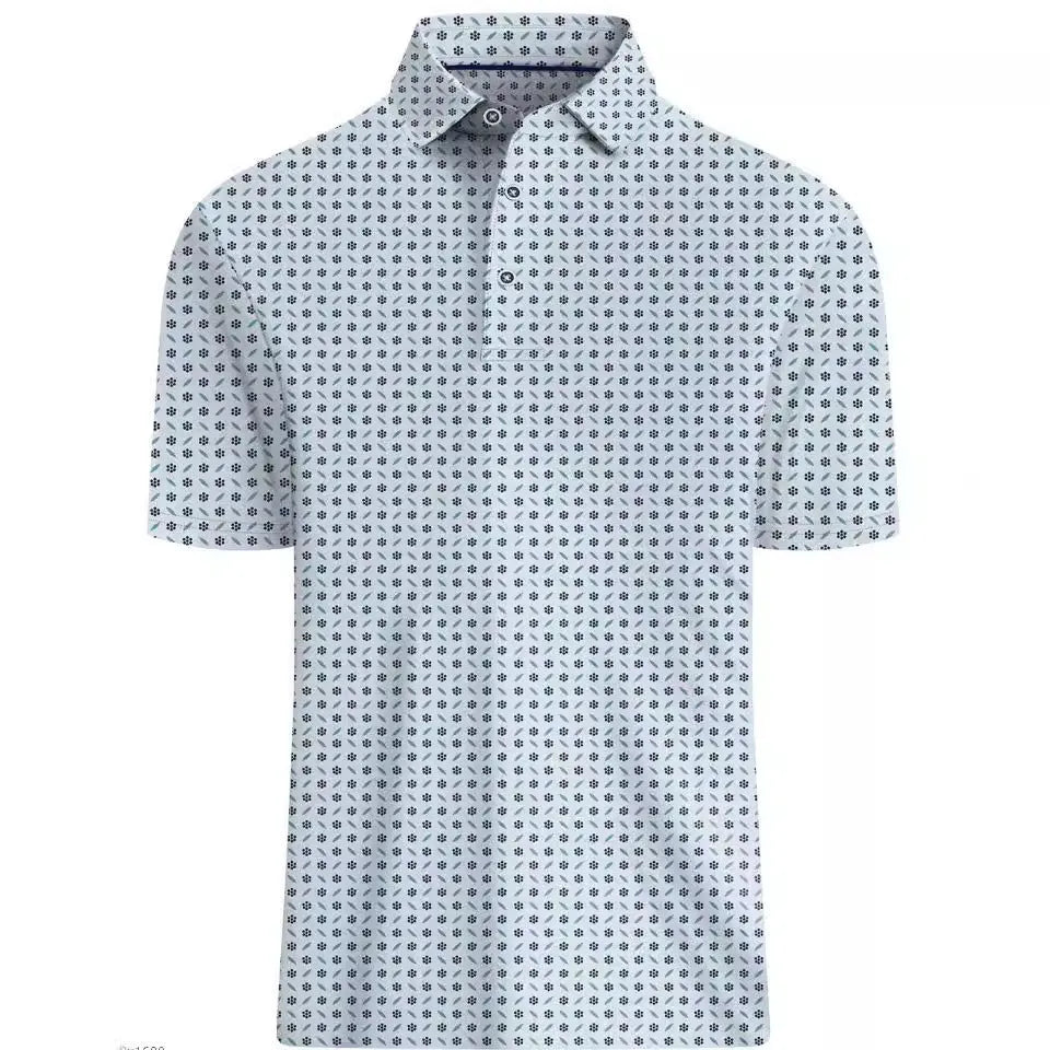 Men's European fit short sleeve mesh shirt with zipper decorations in Japanese retro style
