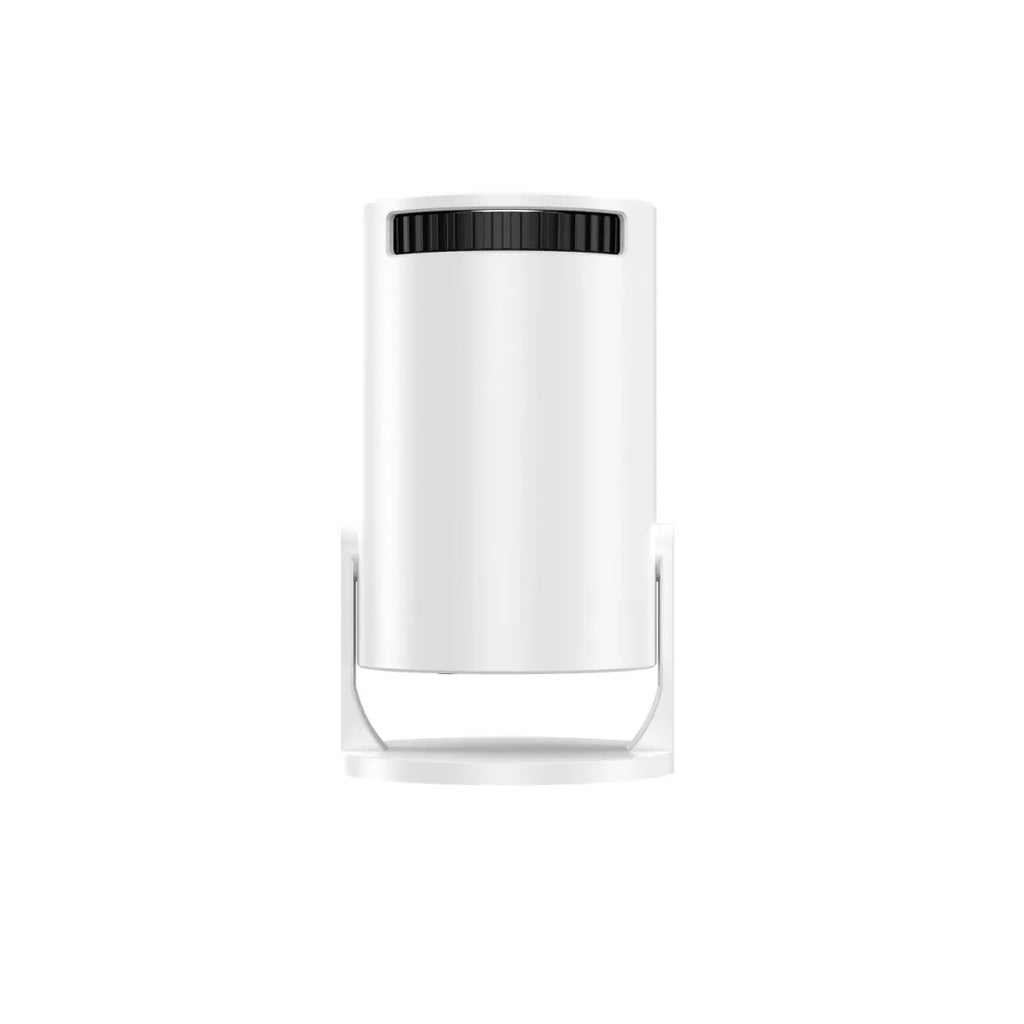 White mini wireless portable projector with 1080p HD resolution for home use