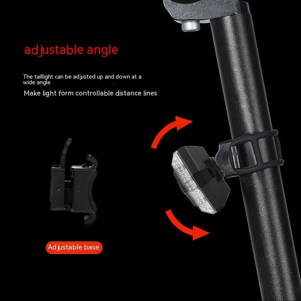 Black wireless remote control motorcycle LED taillight with USB charging port.