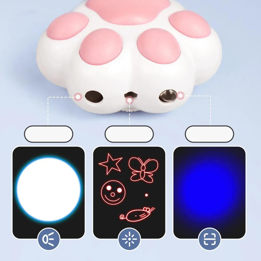 Pink or black USB rechargeable infrared cat teaser keychain with compact plastic housing