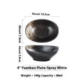 Oval ceramic dipping bowl with Japanese glaze pattern, suitable for microwave use