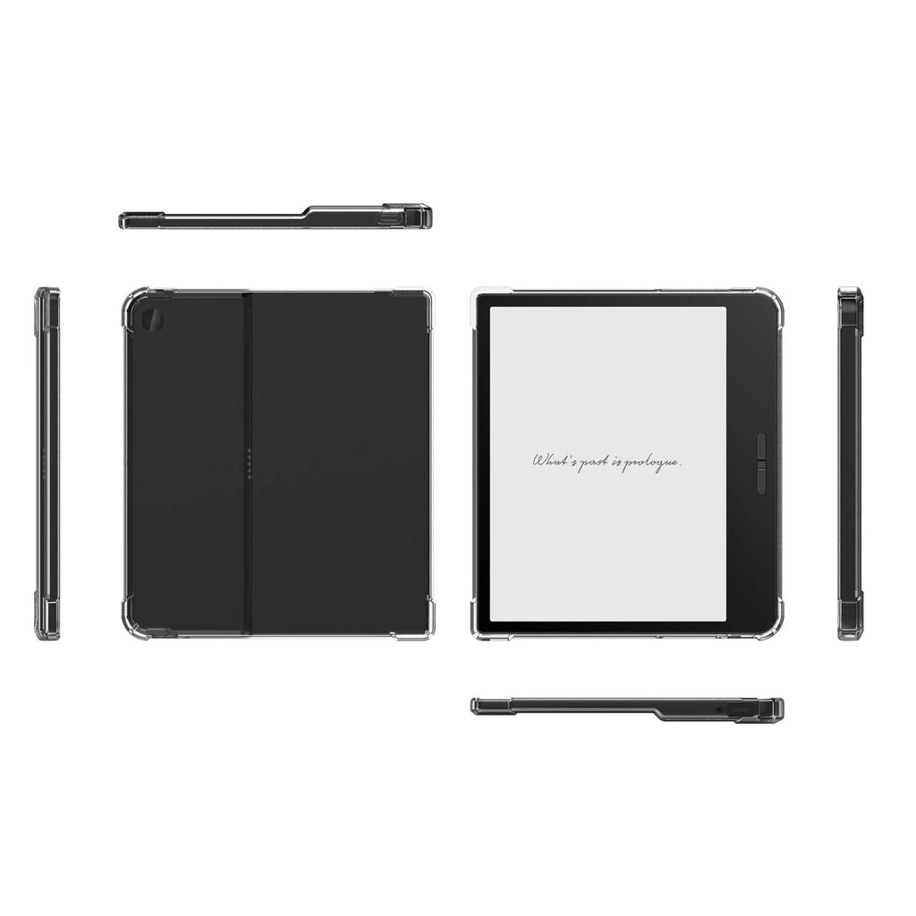 Transparent airbag protective phone case for 7-inch Xiaomi device showing shockproof TPU construction