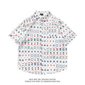 Printed floral pattern loose fit short sleeve cardigan style shirt