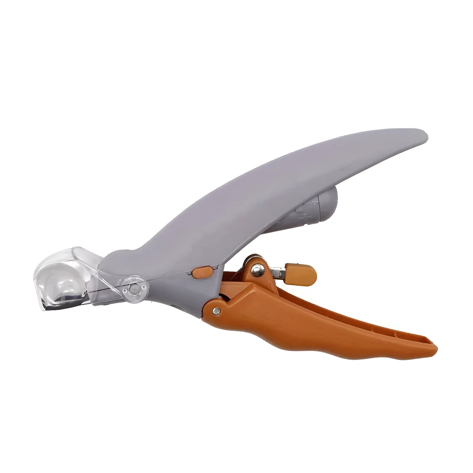 Yellow LED pet nail trimmer with magnifying glass and built-in nail catcher for cats and dogs