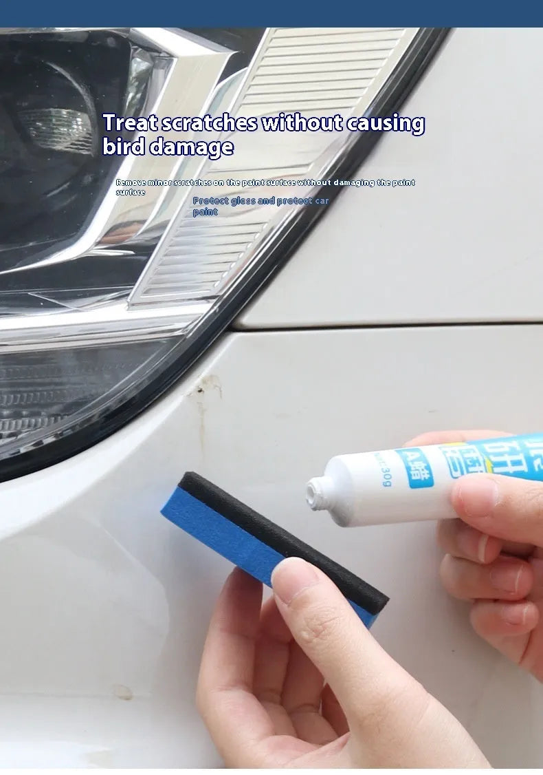Car repair wax kit containing scratch removal grinding A wax, brightening B wax, and frosted sponge mop