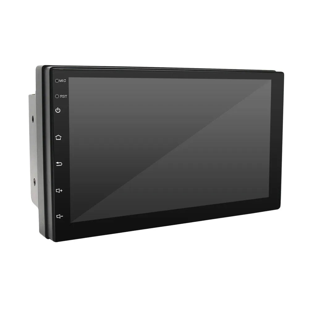 Black universal car MP5 navigation player with 7-inch touchscreen for GPS and CarPlay in manual transmission vehicles