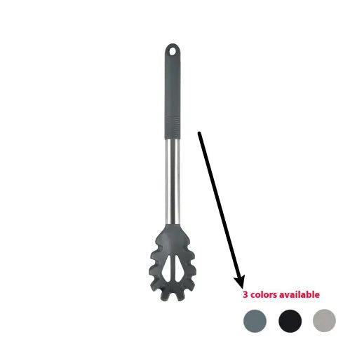 12-piece silicone kitchen utensil set with storage bucket in black, including ladle, spatula, claw tools and egg beater