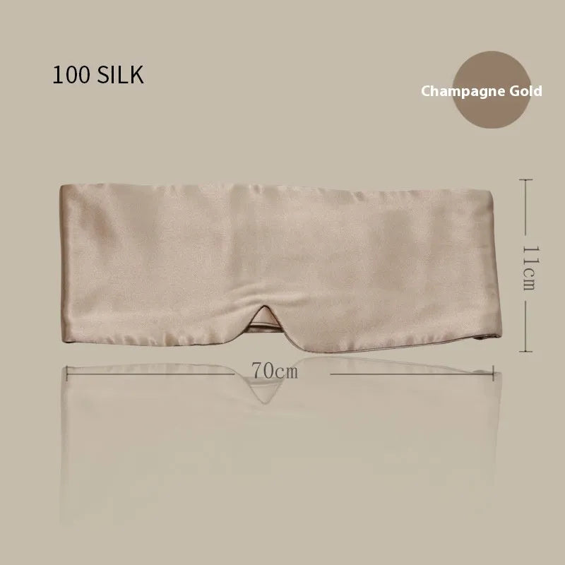 Mulberry silk sleep eye mask in multiple colour options including black, champagne gold, and navy blue