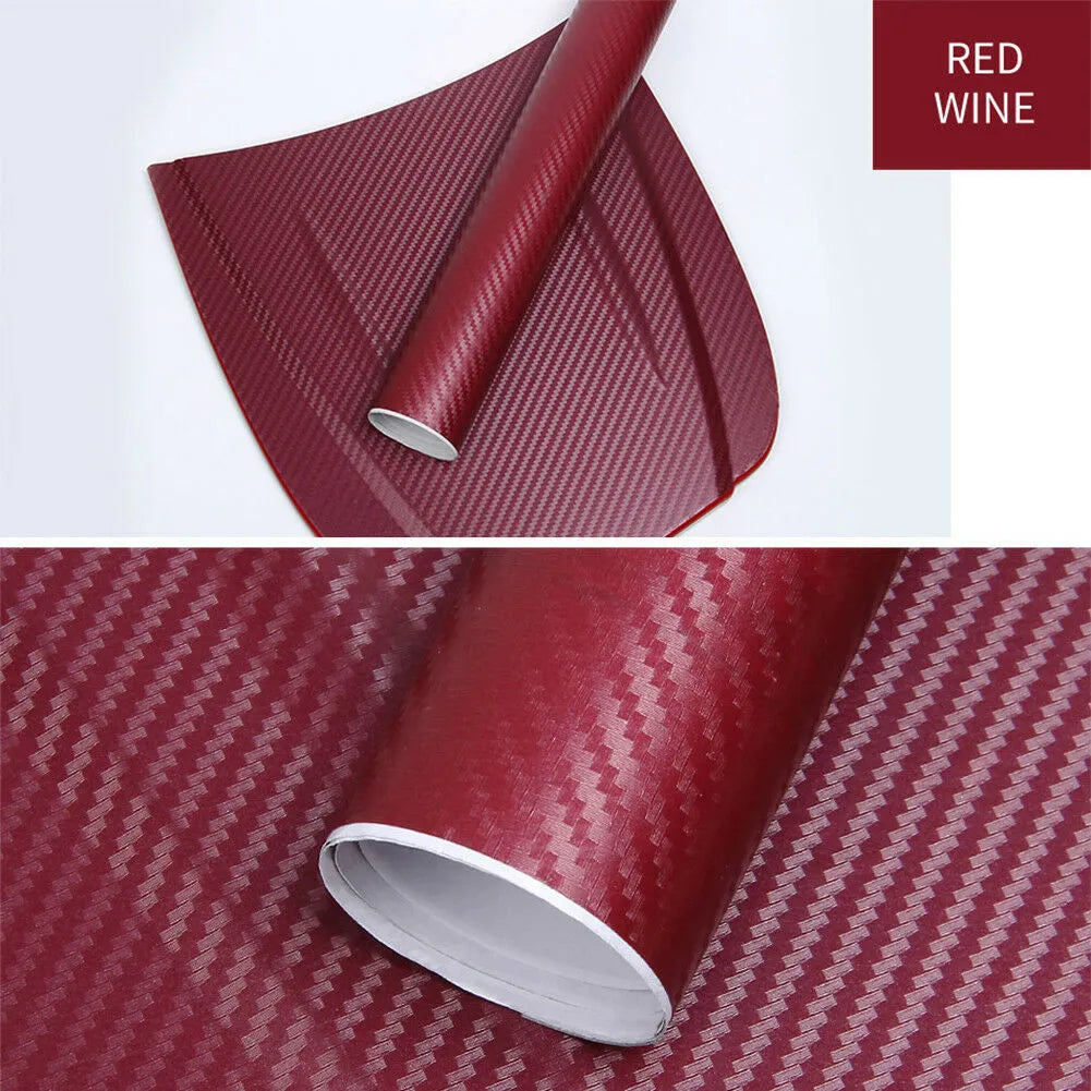 3D carbon fibre stickers roll in multiple colours for car decoration