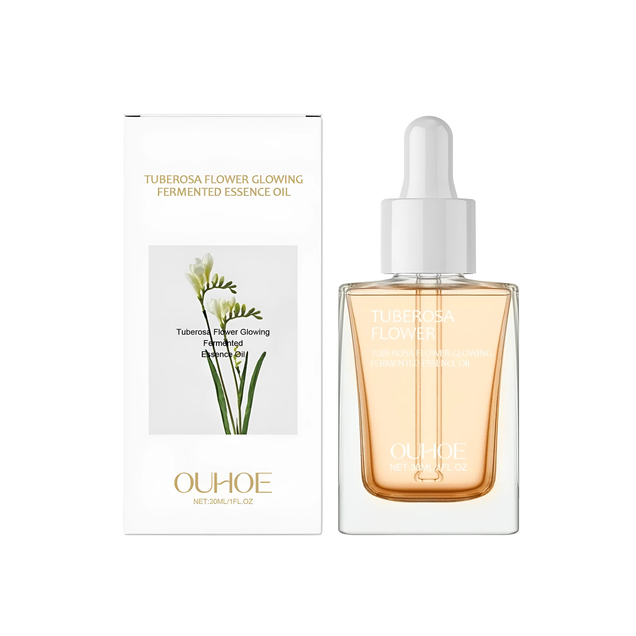 30ml bottle of tuberose brightening and firming facial oil with vitamin E