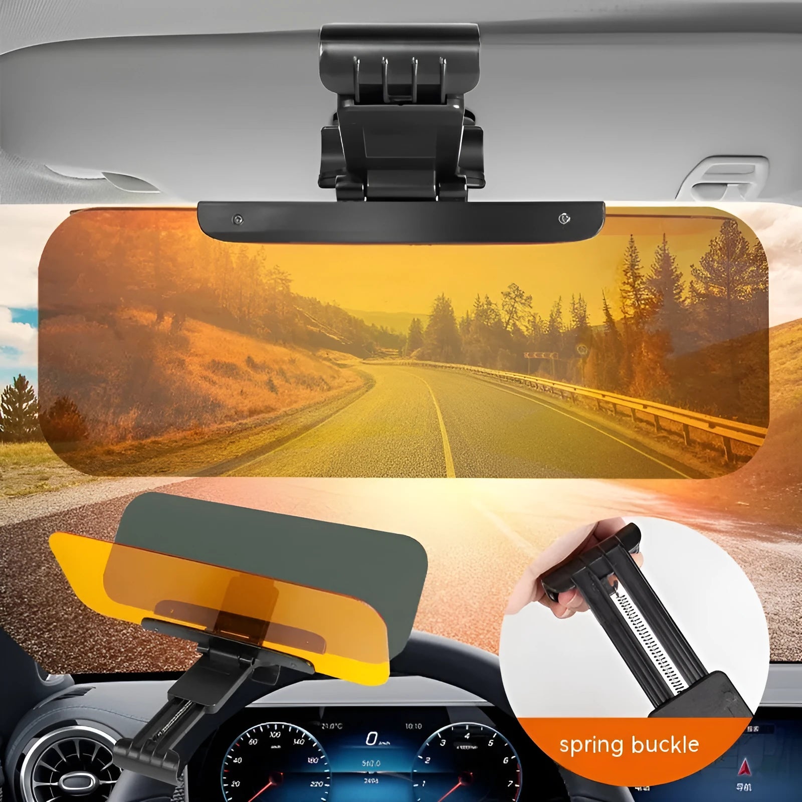 Universal anti-high beam car sun visor with telescopic adjustment and acrylic lens
