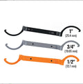 Crescent magnetic suction wrench three-piece set showing orange, grey, and black adjustable spanners