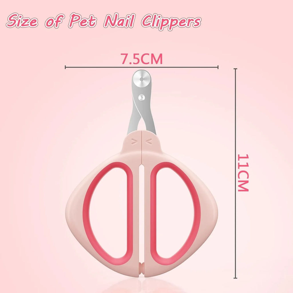 Cat nail clipper with positioning safety hole and non-slip handle in blue colour option