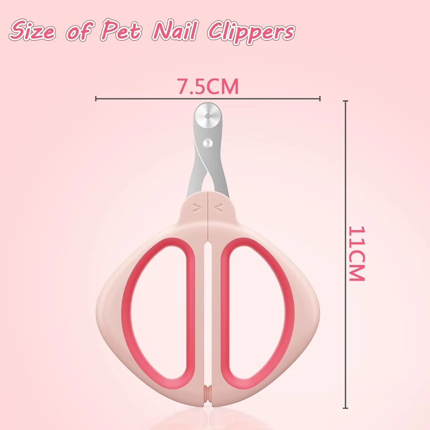 Cat nail clipper with positioning safety hole and non-slip handle in blue colour option