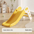 A small plastic baby slide in blue, yellow, brown, or grey, for children under three years old.