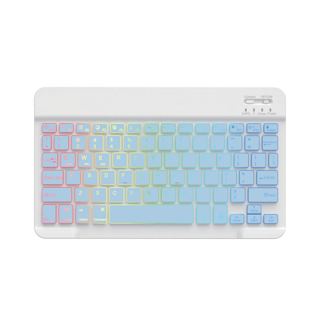 10-inch colourful backlit Bluetooth keyboard for tablets in various colour options