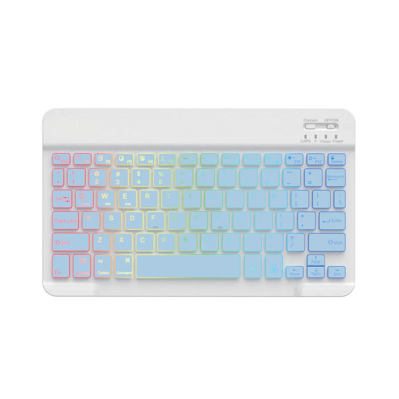 10-inch colourful backlit Bluetooth keyboard for tablets in various colour options