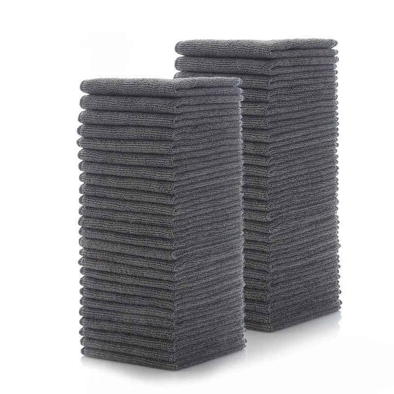 Grey square microfibre kitchen cleaning cloth for oil and grime on pots and bowls