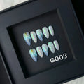 HAILANG blue plastic shell nail stickers set with XS S M L sizing options