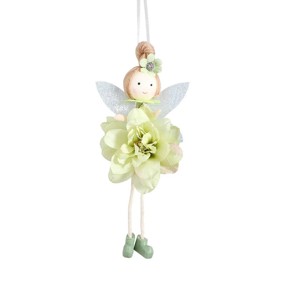 FARCENT cloth Easter elf pendant with flower angel girl design in dark pink, pink, green, and yellow colour options.