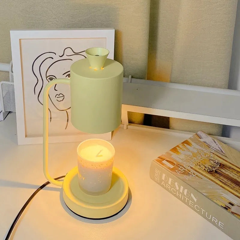 White European metal aromatherapy lamp with dimmer switch and wax melting dish