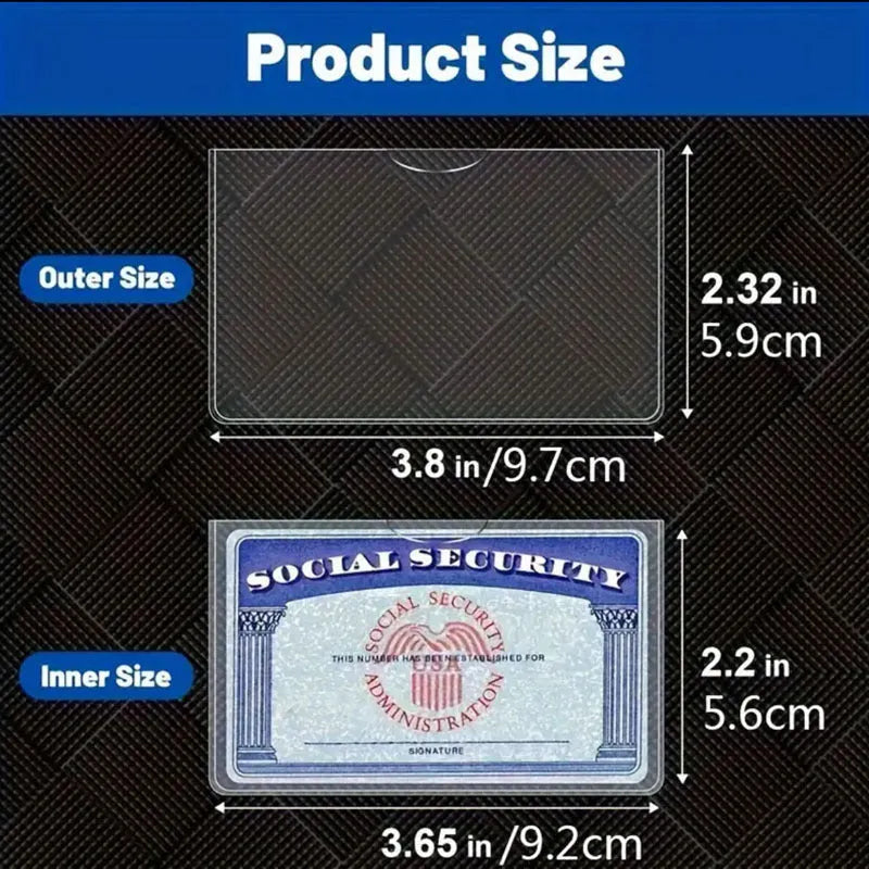 Clear PVC waterproof card holder for social security and student bus pass