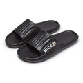 Cartoon pattern EVA flip flop slippers for adults on a plain background, showing non-slip sole and colour options.