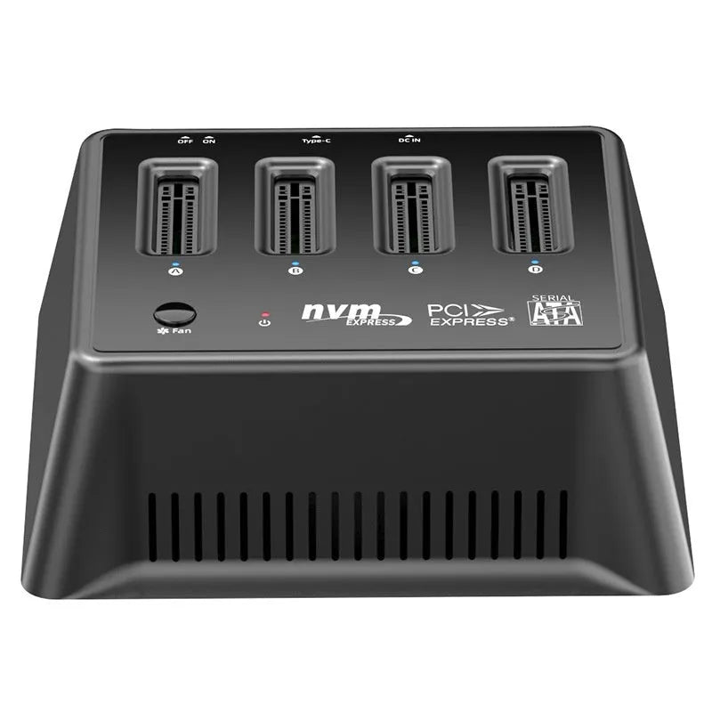 M2 dual protocol SSD base enclosure with aluminium alloy housing measuring 90x78x34mm