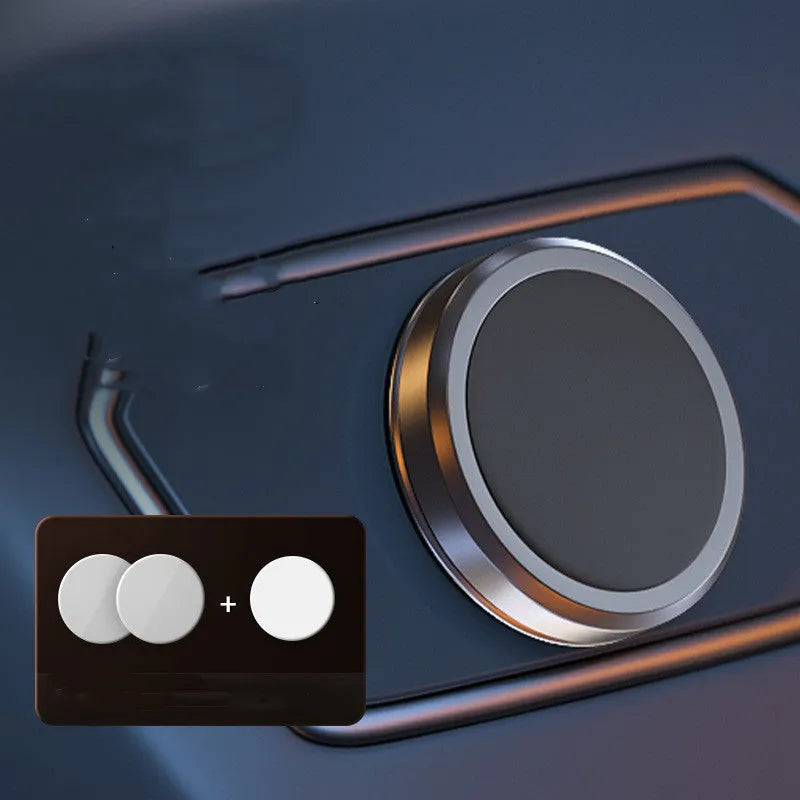 Obsidian black alloy car phone holder with magnetic discs and centripetal force design