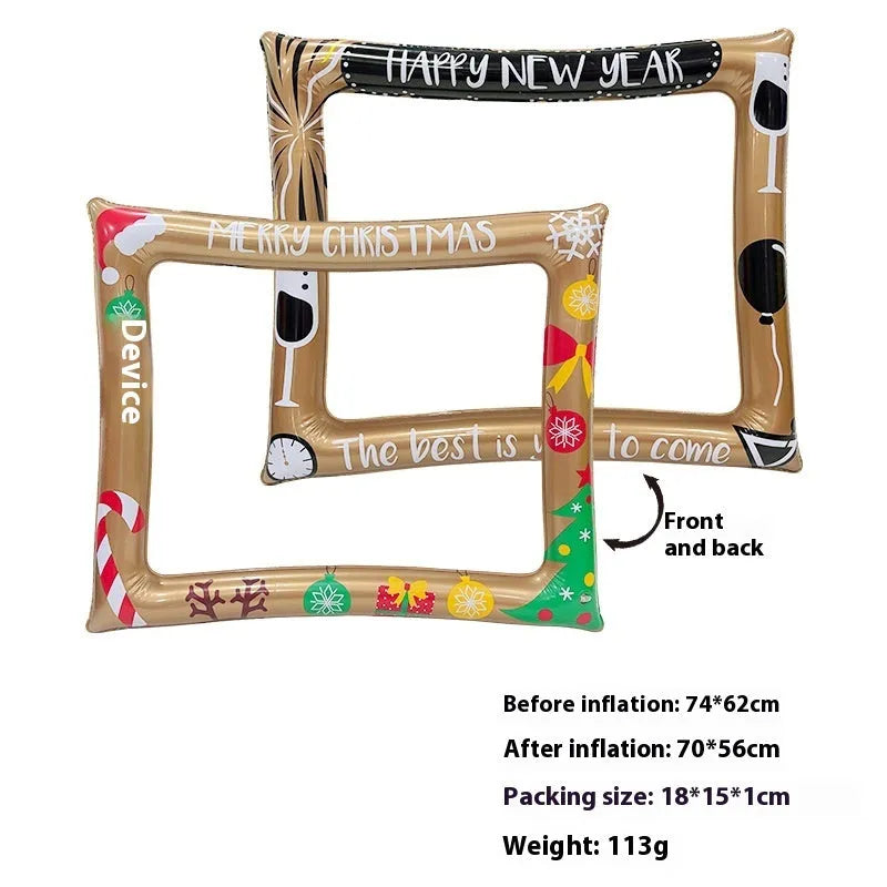 Christmas-themed inflatable photo frame PVC creative prop for festive photography
