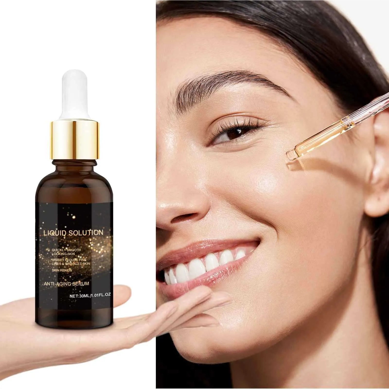 30ml facial moisturising liquid bottle with hyaluronic acid and glycerin
