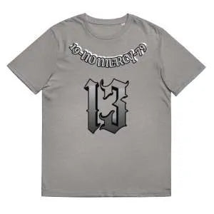 Grey loose fit cotton T-shirt with short sleeves and round neck for summer casual wear