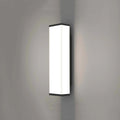 Slender stainless steel outdoor wall light with PC shade, 60cm high, for waterproof courtyard and park lighting.