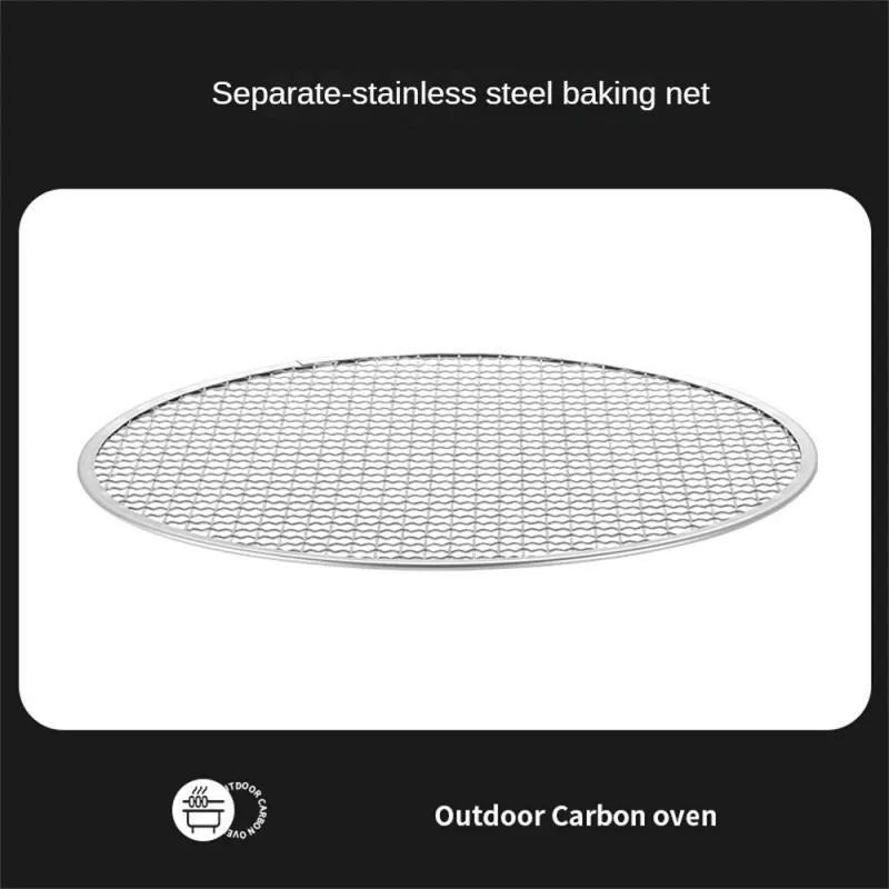 Portable stainless steel charcoal BBQ grill with detachable parts and a carry bag, shown in grey.