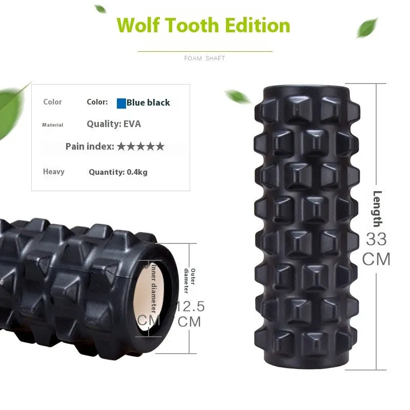 33cm black foam roller with six gear massage bars for health massage