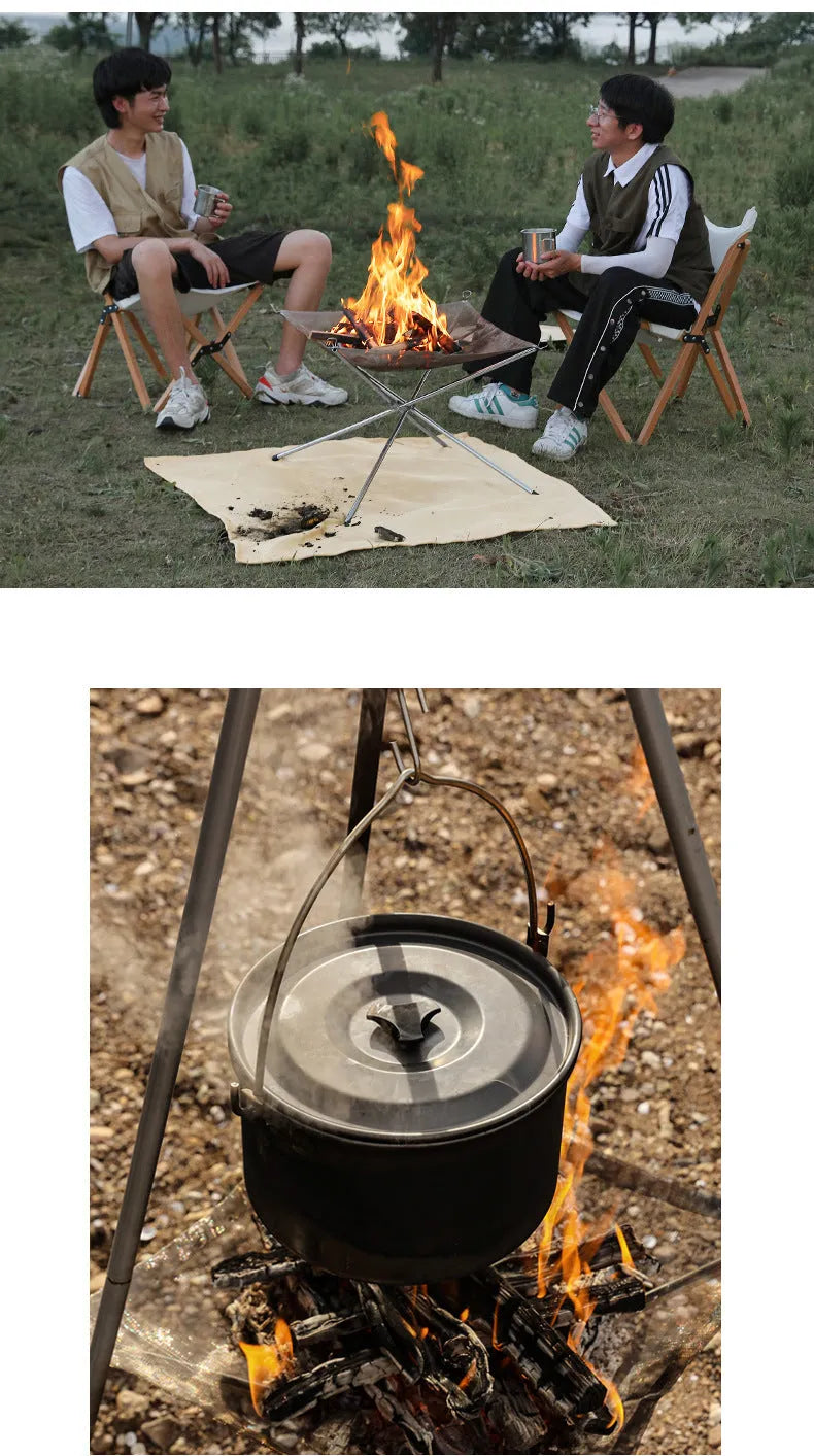Silver stainless steel barbecue net grill shown in medium and large size options for outdoor use.