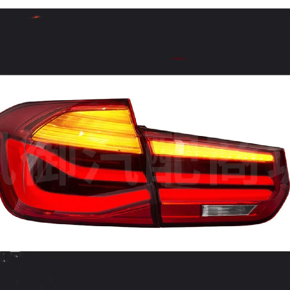 BMW 3 Series red and smoked black LED tail light assembly with streamer indicators